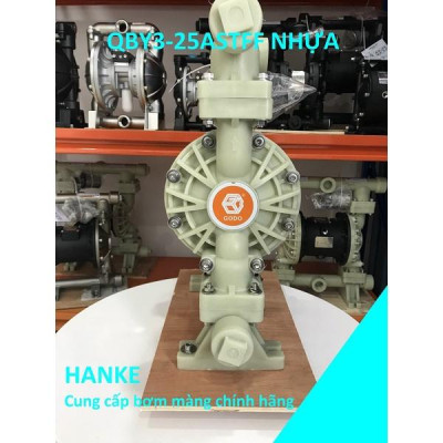 Máy bơm màng khí nén thân nhựa PP, GODO QBY3-25ASTFF