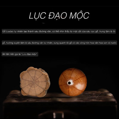 VÒNG CHUỖI GỖ LỤC ĐẠO MỘC LIÊN HOA 108 hạt 10ly TẶNG HỘP ĐỰNG