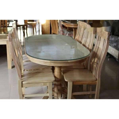 Bộ Bàn Ăn Oval Gỗ Sồi 6 Ghế Màu Tự Nhiên Bàn ăn giá rẻ bộ bàn ăn