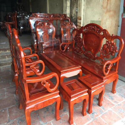 Bộ Bàn Ghế Đào Guột Gỗ Nhãn