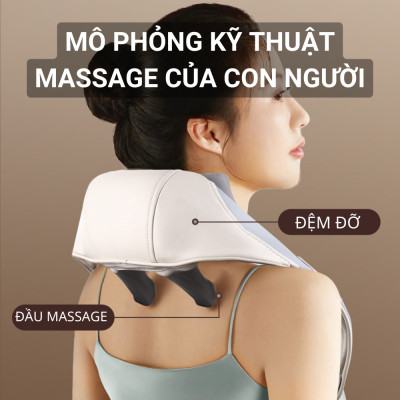Máy Massage Cổ Vai Gáy RL-20, Con Lăn Silicon Không Gây Đau - Đai Massage Đa Năng Mô Phỏng Kỹ Thuật Massage Số 8