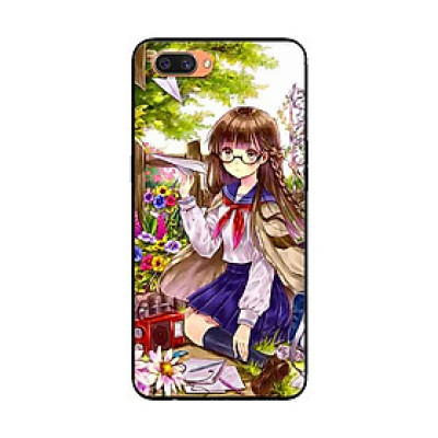 Ốp Lưng Dành Cho Oppo A12e mẫu Cô Gái Mắt Kính Đen - Hàng Chính Hãng