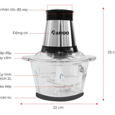Máy Xay Thịt Đa Năng Rapido RMC-300D4 Hàng Chính Hãng