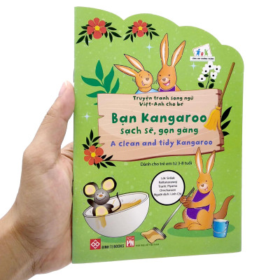 Sách Truyện Tranh Song Ngữ Việt Anh Cho Bé - Bạn Kanguru Sạch Sẽ