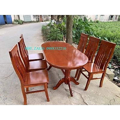 bàn ăn ô van gỗ sồi