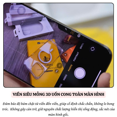 Dán kính cường lực 3D Full màn hình không lẹm viền cho iPhone 16 15 14 13 Pro Max / 16E 15 14 Plus hiệu WIWU Curved 3D -  Chống Trầy, Cảm Ứng Mượt, Phủ nano chống bẩm - Hàng nhập khẩu