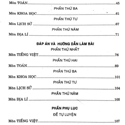 Đề Kiểm Tra Định Kỳ Tiếng Việt - Toán- Khoa Học- Lịch Sử -Địa Lí 4 - Tập 1