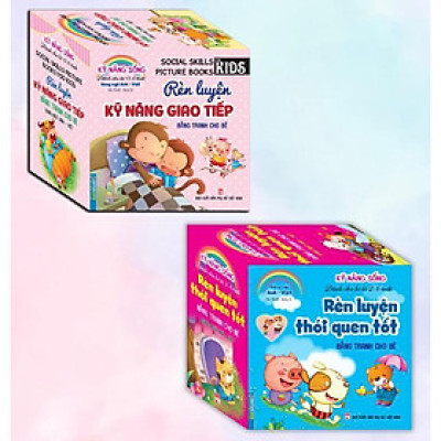 Sách - Rèn Luyện Kỹ Năng Giao Tiếp + Rèn Luyện Thói Quen Tốt - Song Ngữ Anh Việt - Combo 2 Hộp - Minh Thắng