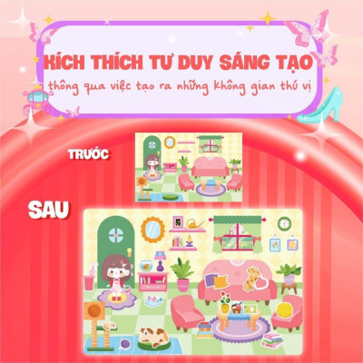 Sách - Trò Chơi Đóng Vai Công Chúa Nhỏ Mika - Ngôi Nhà Gọn Gàng - Bóc Dán 80+ Sticker Đa Dạng Cho Bé Gái - Megabook