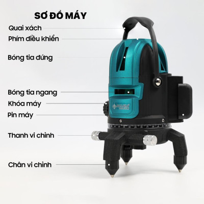 MÁY CÂN BẰNG LASER 5 TIA XANH AKUZA 999 LED - HÀNG CHÍNH HÃNG
