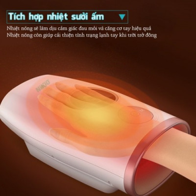 Máy massage bàn tay pin sạc Nikio NK-330 - Không dây hoạt động điện áp suất không khí và nén nhiệt