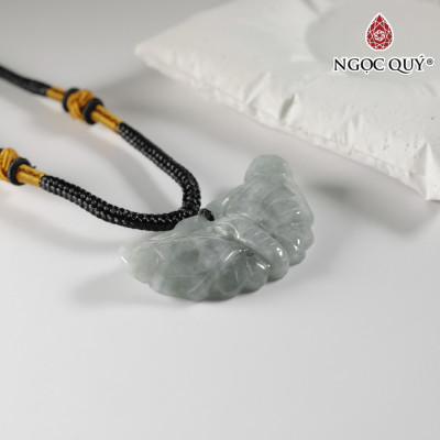 Mặt dây chuyền bướm đá cẩm thạch 24x44mm mệnh hỏa mộc - Ngọc Quý Gemstones