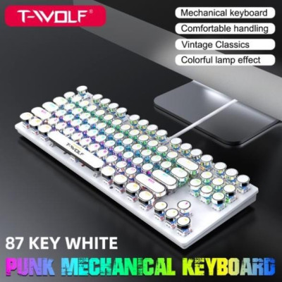 Bàn Phím cơ T-Wolf T12, Blue Switch, USB, LED, 87 Gaming bảo hành 12 tháng - Hàng chính hãng