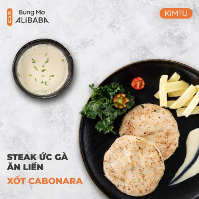 Ức Gà Steak Sốt Carbonara Hàn Quốc Ăn Liền Healthy Tăng Cơ Giảm Cân - Gói 130g