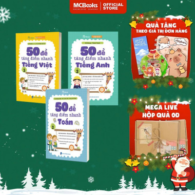 Sách - 50 Đề Tăng Điểm Nhanh Toán, Tiếng Việt, Tiếng Anh - Lớp 2 - Bài Tập Nâng Cao, Tổng Hợp Kiến Thức Tiểu Học
