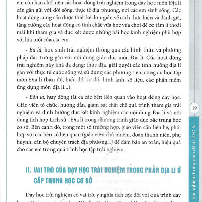 Sách Tổ Chức Dạy Học Trải Nghiệm Trong Môn Lịch Sử Và Địa Lí THCS - Phần Địa Lí (Theo Chương Trình GDPT 2018 Và SGK Mới)