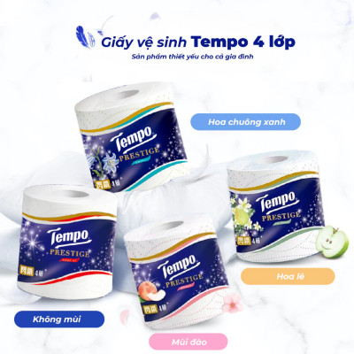 Lốc 10 Cuộn Giấy Vệ Sinh Tempo Prestige - Không mùi