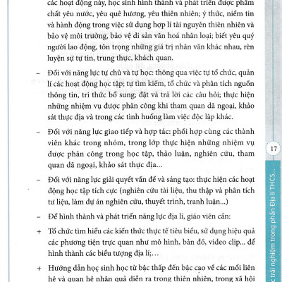 Sách Tổ Chức Dạy Học Trải Nghiệm Trong Môn Lịch Sử Và Địa Lí THCS - Phần Địa Lí (Theo Chương Trình GDPT 2018 Và SGK Mới)
