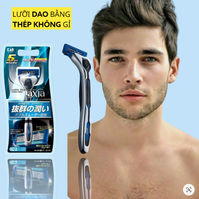 Dao Cạo Râu 5 Lưỡi Kép Màu Xanh Kai Razor 5 Blade 0607-GA0014X4 (Set 1 Thân 1 Lưỡi)