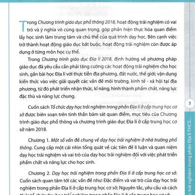 Sách Tổ Chức Dạy Học Trải Nghiệm Trong Môn Lịch Sử Và Địa Lí THCS - Phần Địa Lí (Theo Chương Trình GDPT 2018 Và SGK Mới)