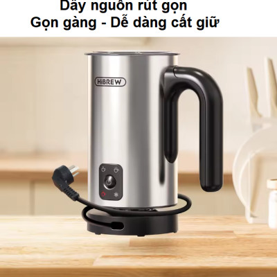 Máy tạo bọt sữa Nóng và Lạnh 4 trong 1 thương hiệu Mỹ HiBREW M3A cao cấp - Hàng Chính Hãng