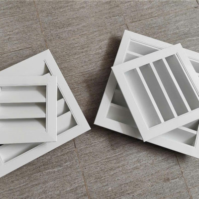 Tấm chắn gió louver nan Z 400x400 kèm lưới chắn côn trùng