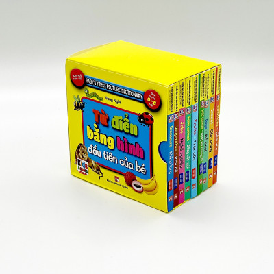 Bách Khoa Tri Thức Bằng Hình - Trọn Bộ 4 Hộp Từ Điển Bằng Hình Đầu Tiên Của Bé ,Đố Bé ở Sau Là Gì ( Bìa Cứng )