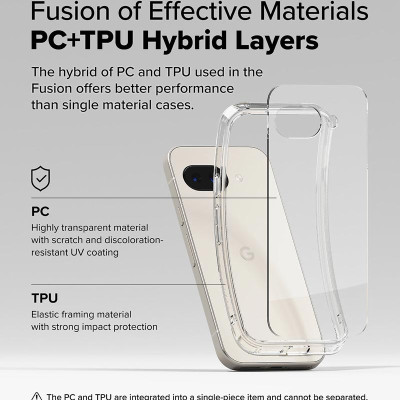 Ốp lưng cho Google Pixel 9a RINGKE Fusion - Hàng Chính Hãng