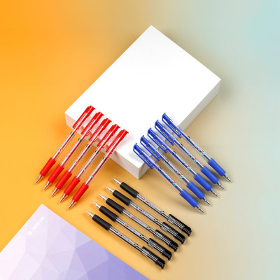 Combo 5/10/20 Bút bi Thiên Long TL-025 ngòi 0.8mm mực xanh đỏ đen có tấm đệm mềm giúp cầm êm tay và giảm trơn khi viết