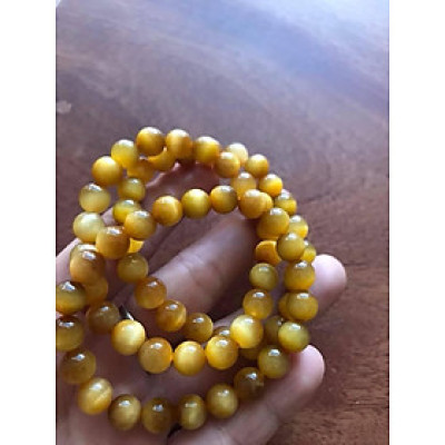 ĐÁ MẮT HỔ VÀNG ANH ĐẬM 8mm NỮ MẠNG KIM THỔ THUỶ ĐÁ THIÊN NHIÊN