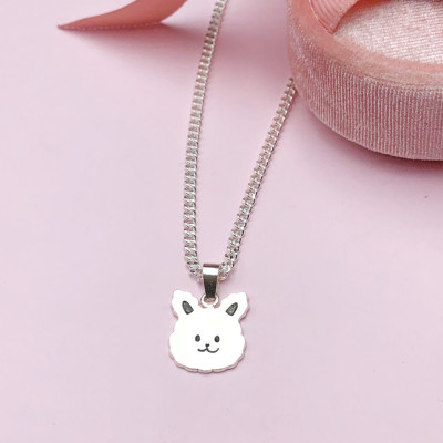 Dây Chuyền, Vòng Cổ Trẻ Em Bạc Ta Hình Mặt Thỏ Có Khắc Chữ Theo Yêu Cầu Bạc Hiểu Minh DTE067