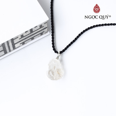 Mặt dây chuyền tỳ hưu đá thạch anh tóc 19x14mm mệnh thủy, kim - Ngọc Quý Gemstones