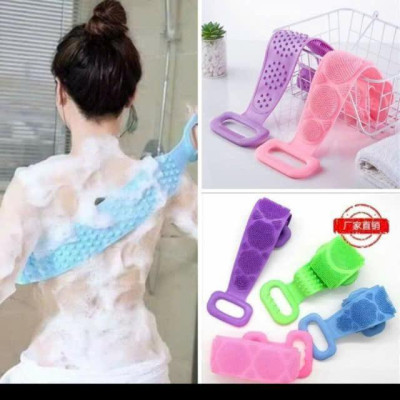 COMBO 4 CÁI ĐAI TẮM CỌ CHÀ LƯNG SILICON 2 MẶT - Dây Cọ Lưng Bằng Silicon Gai 2 Mặt Chức Năng Chà Và Massage Cơ Thể Khi Tắm  Bông Tắm Nhà Tắm