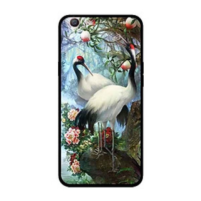 Ốp Lưng in cho Oppo A83 mẫu Cặp Đôi Hạc - Hàng Chính Hãng