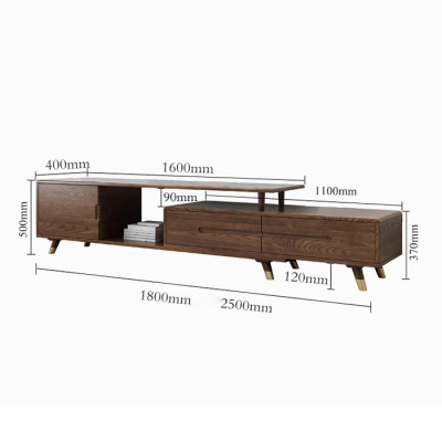 Kệ TV gỗ tự nhiên nguyên khối hình chữ nhật mặt kính 1m5, kệ tivi cao cấp LUX-KTV06