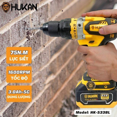 MÁY KHOAN PIN 75NM HK-533BL HUKAN (2 PIN + 1 SẠC ) - HÀNG CHÍNH HÃNG