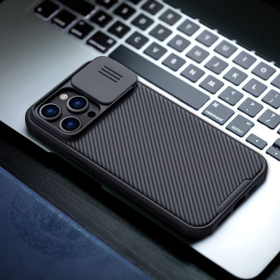 Ốp lưng chống sốc cho Iphone 14 Pro , 14 Pro Max bảo vệ Camera hiệu Nillkin Camshield Pro chống sốc cực tốt, chất liệu cao cấp, có khung & nắp đậy bảo vệ Camera - Hàng chính hãng