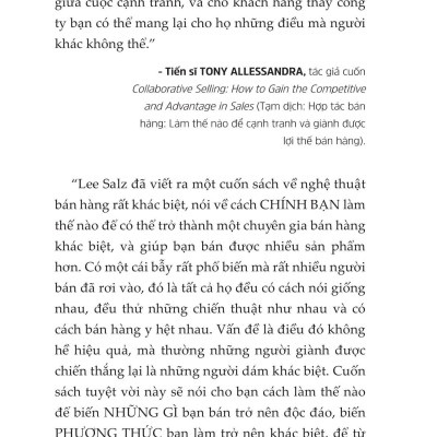 Thấu Hiểu Tâm Lý - Đừng Bán Sản Phẩm - Bán Sự Khác Biệt