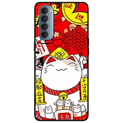 Ốp lưng dành cho Oppo Reno 4 Pro mẫu Mèo Nằm Chờ Cá