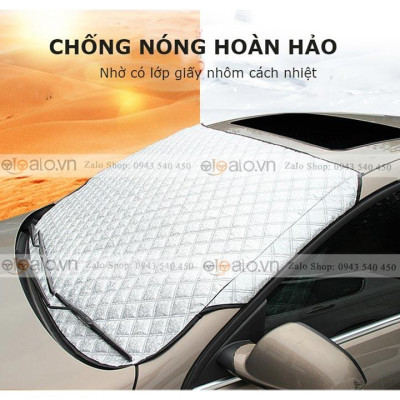 Tấm che chắn nắng nóng kính lái xe ô tô Nissan Almera vải dù 3 lớp cao cấp - OTOALO