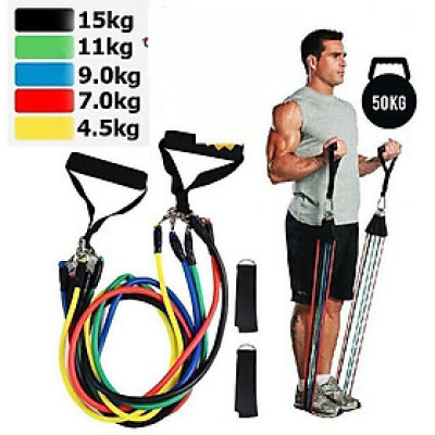 Bộ Túi 5 Dây Kéo Đàn Hồi Chuyên Dùng Tập Gym, Tập Thể Dục