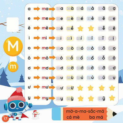 Sách Bé Học Âm Vần Tiếng Việt có App Bài Giảng cho bé 3-6 tuổi