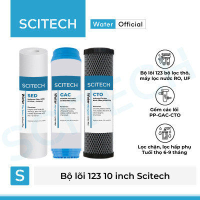 Bộ lõi số 1,2,3 10 inch (Lõi PP-UDF-CTO) - Dùng cho máy lọc nước RO, bộ lọc thô - Hàng chính hãng