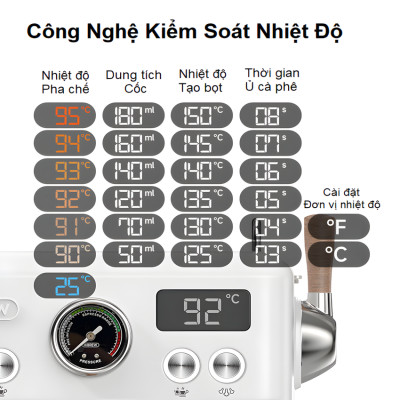 Máy pha cà phê Espresso chuyên nghiệp thương hiệu HiBREW H10 Plus cao cấp - Hàng chính hãng