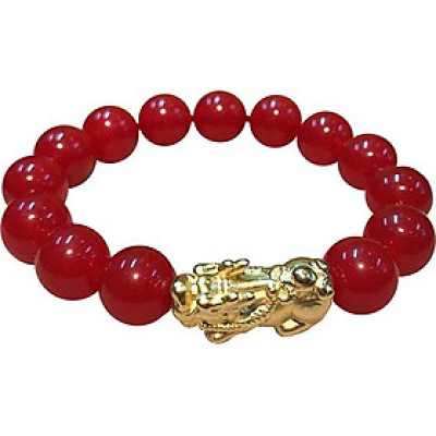 Vòng tay phong thủy đá mã não đỏ MS52