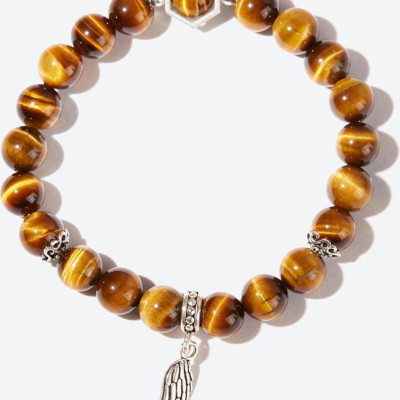 Vòng tay đá thiên nhiên phối charm cánh bạc size hạt 8mm - Ngọc Quý Gemstones