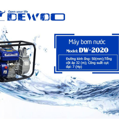 MÁY BƠM NƯỚC XÁCH TAY CHẠY XĂNG CHÍNH HÃNG DEWOO DW-2020