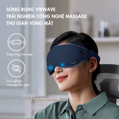 Máy massage mắt nóng và lạnh công nghệ 3Dsuit và VibWave Philips PPM3101E - Hàng Nhập Khẩu