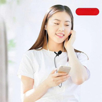 Mic Thu Âm Chân 3.5mm Dành Cho Điện Thoại, Máy Quay, Máy Trợ Giảng Kèm Jack Tai Nghe 3.5mm Micro - Hàng Chính Hãng