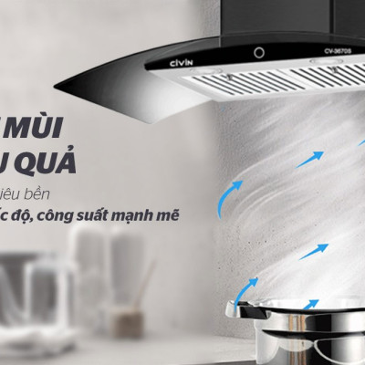 Máy hút mùi kính cong CIVIN CV3670S - Hàng nhập khẩu